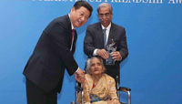 Chinese president confers friendship award in India