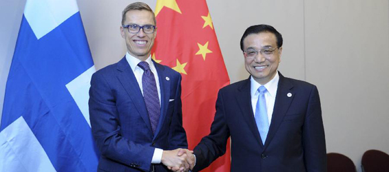 Chinese premier meets Latvian president, Finnish PM