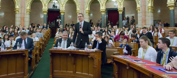 Children attend session of Children's Parliament in Hungary