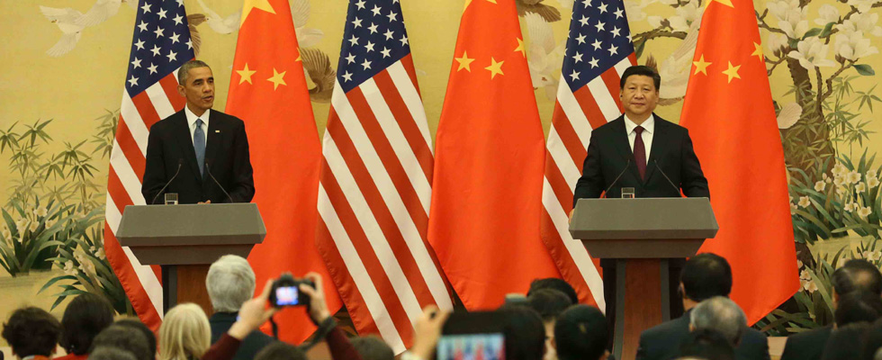 Chinese, U.S. presidents attend joint press conference in Beijing