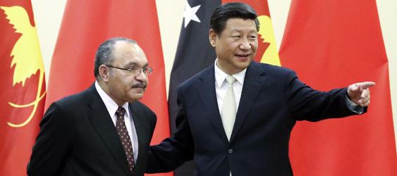 Chinese president meets Papua New Guinea's PM in Nadi, Fiji