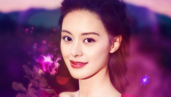 Charming Wang Like poses for fashion magazine