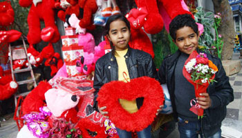People celebrate Valentine's Day around the world