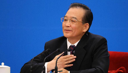 Premier Wen meets the press