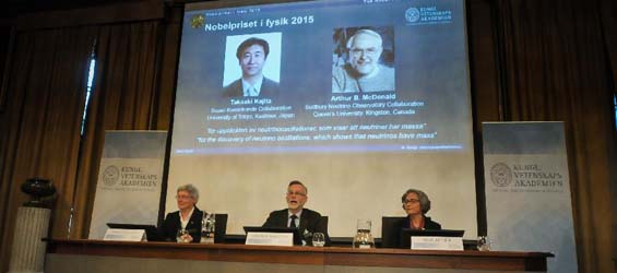 Two scientists share 2015 Nobel Prize in Physics