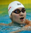 China's Ning Zetao competes in Men's 50m Butterfly Final at Beijing World Cup