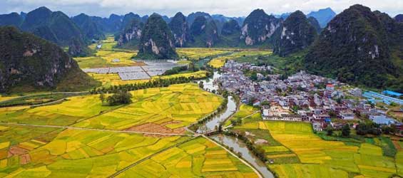 Autumn scenery in S. China's Guangxi