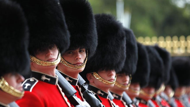 British Royal Guards attend changing ceremony at Buckingham Palace