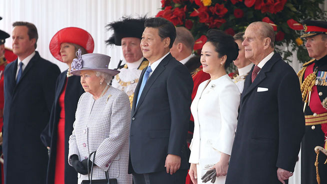 In pictures: Chinese president's visit in UK on Oct. 20