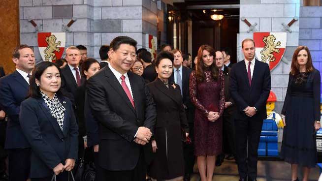 In pictures: Chinese president's visit in UK on Oct. 21