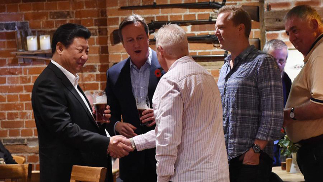 Chinese president meets British PM at country retreat, Chequers, Britain