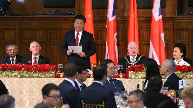 Chinese president wraps up British visit in Manchester