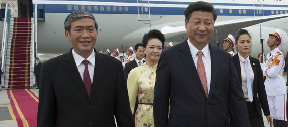 Chinese president arrives in Vietnam for state visit