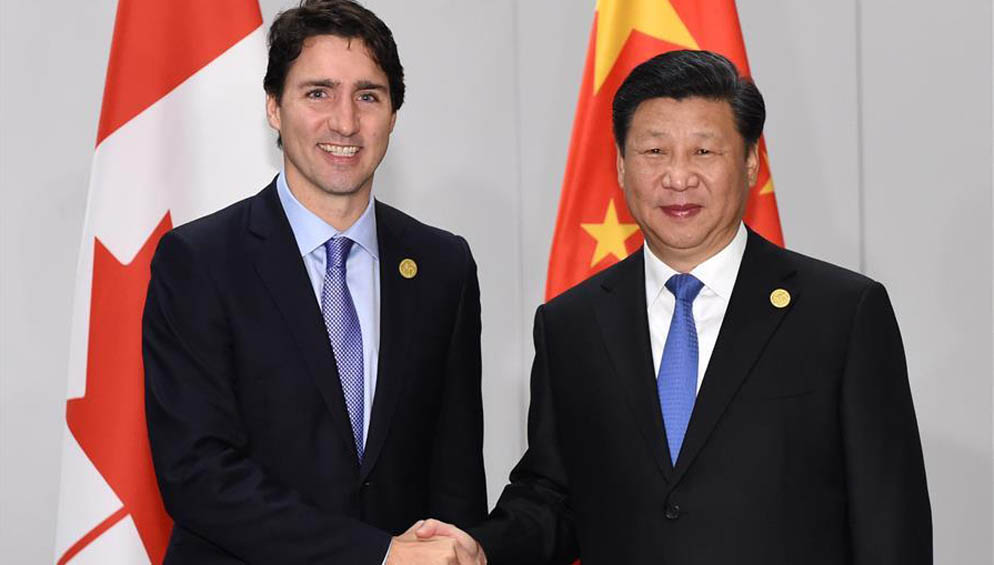 Chinese President Xi meets Canadian PM Trudeau in Antalya