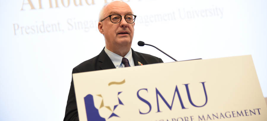 SMU president attends 2015 SMU China Forum