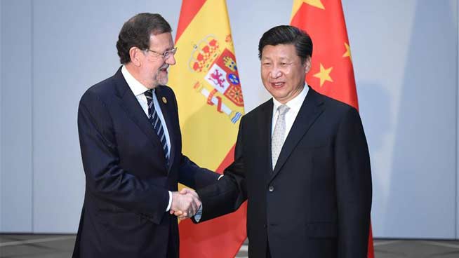 Chinese president meets with Spain's PM in Turkey