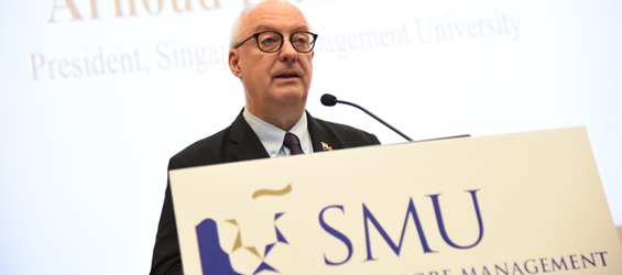SMU president attends 2015 SMU China Forum