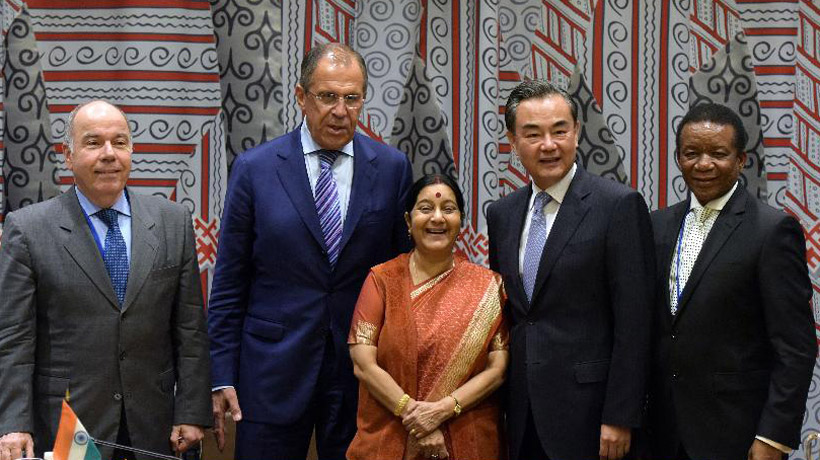 Chinese FM attend meeting of BRICS foreign ministers in New York