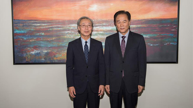Xinhua president meets Kyodo News president in Qatar