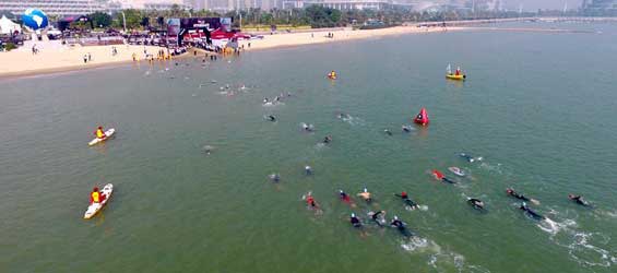 Ironman 70.3 competition held in China's Xiamen