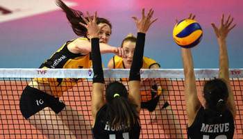 Vakifbank wins Besiktas 3-0 during Turkish Women Volleyball League match