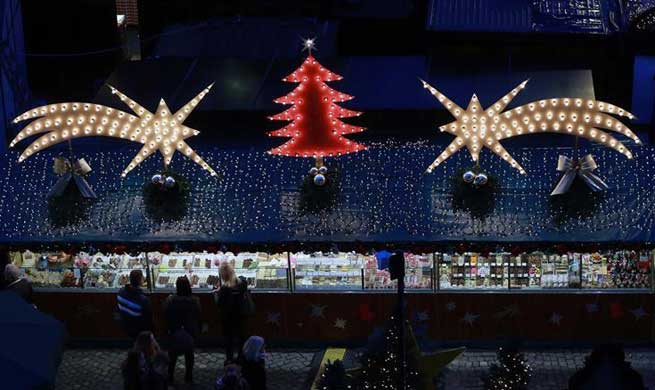 People visit Christmas market after official opening in Frankfurt