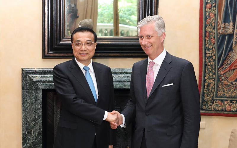 Chinese premier meets Belgium's King Philippe in Brussels