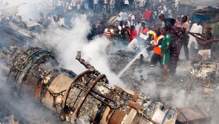 Passenger plane crashes in Nigeria, killing all on board and 40 on ground