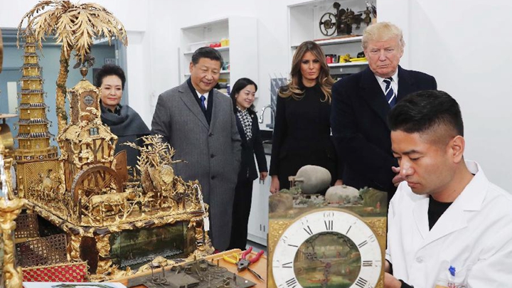 Xi and Trump watch craftsmen repair relics in Forbidden City