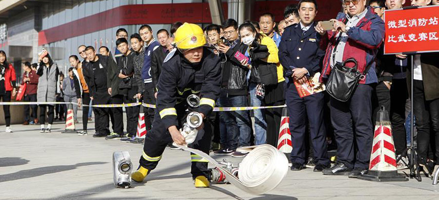 Fire drill held in Yinchuan, northwest China's Ningxia