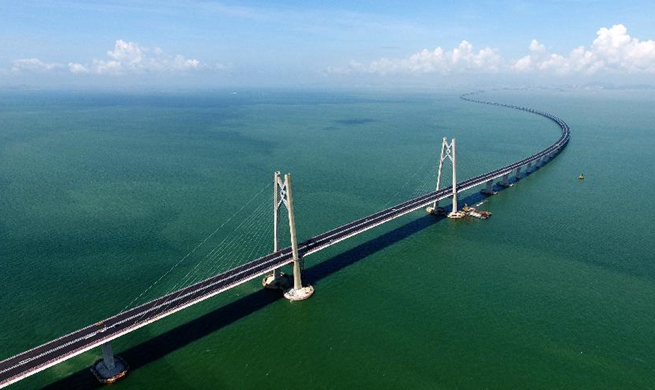 Project of Hong Kong-Zhuhai-Macao Bridge under construction