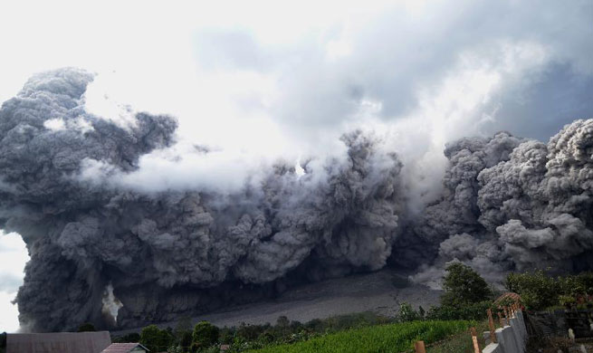 Mount Sinabung spews volcanic ash in Indonesia