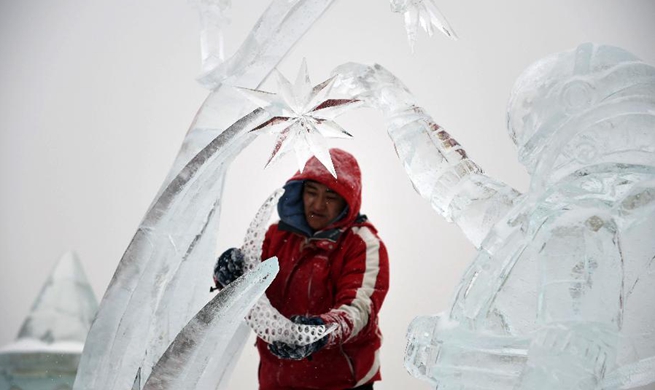 32nd Harbin int'l ice sculpture competition held in NE China