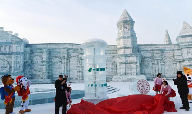 Ice mailbox installed at Harbin Ice-Snow World