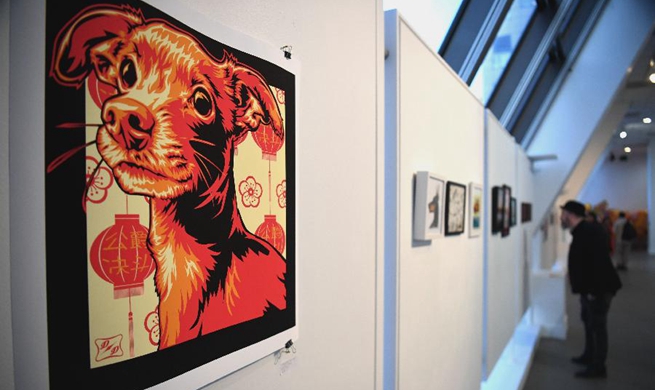 Dog-themed art exhibition held at Chinese Culture Center of San Francisco