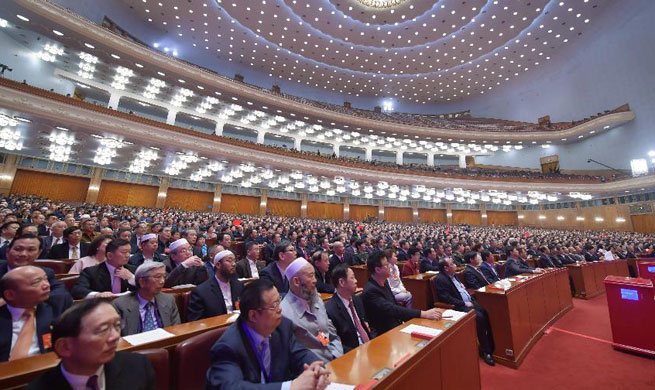 4th plenary meeting of 1st session of 13th CPPCC National Committee held in Beijing
