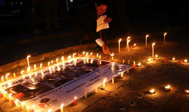 Candlelight vigil held in Kathmandu for journalists killed in Kabul suicide attack