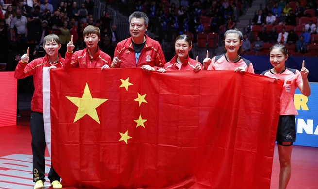 China's women's team win 4th consecutive title at table tennis worlds