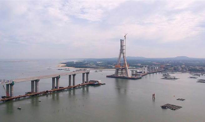 Puqian Bridge in Hainan scheduled for completion before 2019