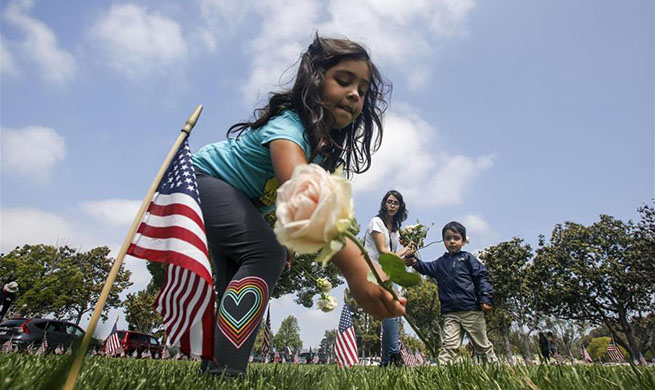 Memorial Day observed at Los Angeles National Cemetery, U.S.