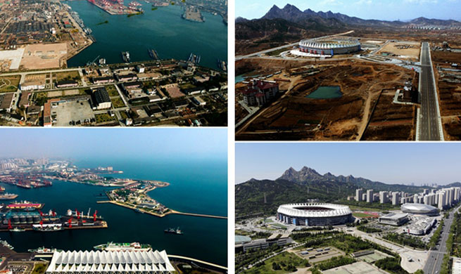 Then and now: aerial views of China's Qingdao