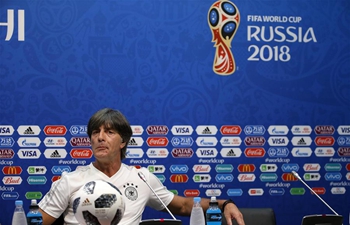 Germany's head coach, player attend press conference during World Cup