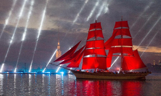 Scarlet Sails festival marked in St. Petersburg, Russia