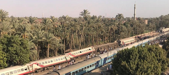 55 injured as train derails near Giza, Egypt