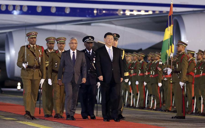 Xi arrives in Mauritius for friendly visit