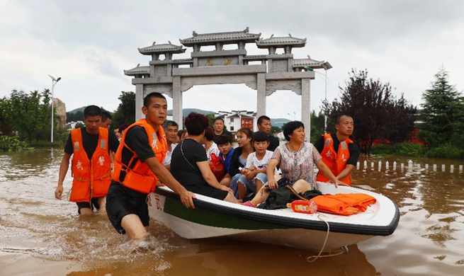 Huaibei inundated by flood due to Typhoon Rumbia in east China