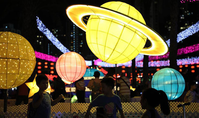 Fancy lanterns displayed to greet Mid-Autumn Festival in Hong Kong