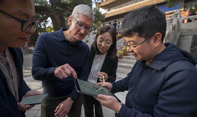 Apple's CEO Tim Cook visits Beijing