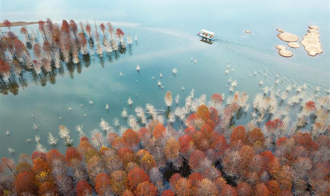 Autumn scenery of Qinglongwan reservoir in east China