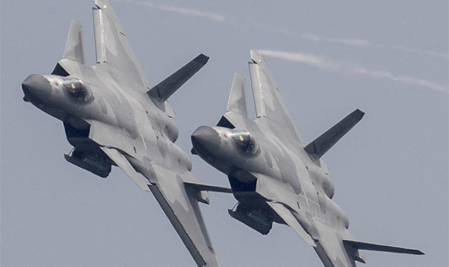 J-20 fighters join Airshow China to commemorate 69th anniv. of PLA Air Force